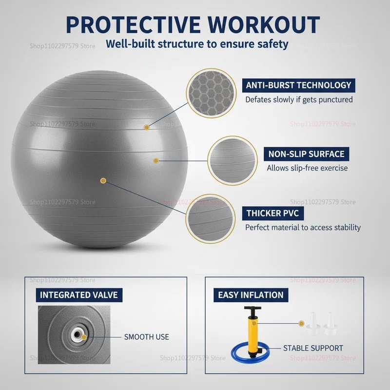 Anti-Burst Yoga Ball with Pump - Pilates Chair Wunda ulasan dan harga