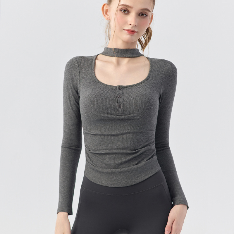 Women's Wrap Neck Yoga Top, Ro - Pilates Yoga Wrap Top ulasan dan harga