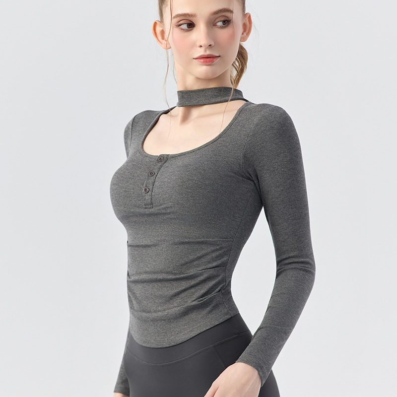 Women's Wrap Neck Yoga Top, Ro - Pilates Yoga Wrap Top ulasan dan harga