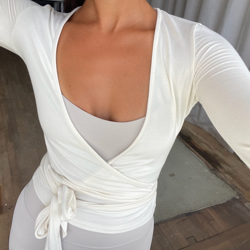 Y2k Ballet Pilates Wrap Top fo - Pilates Yoga Wrap Top ulasan dan harga