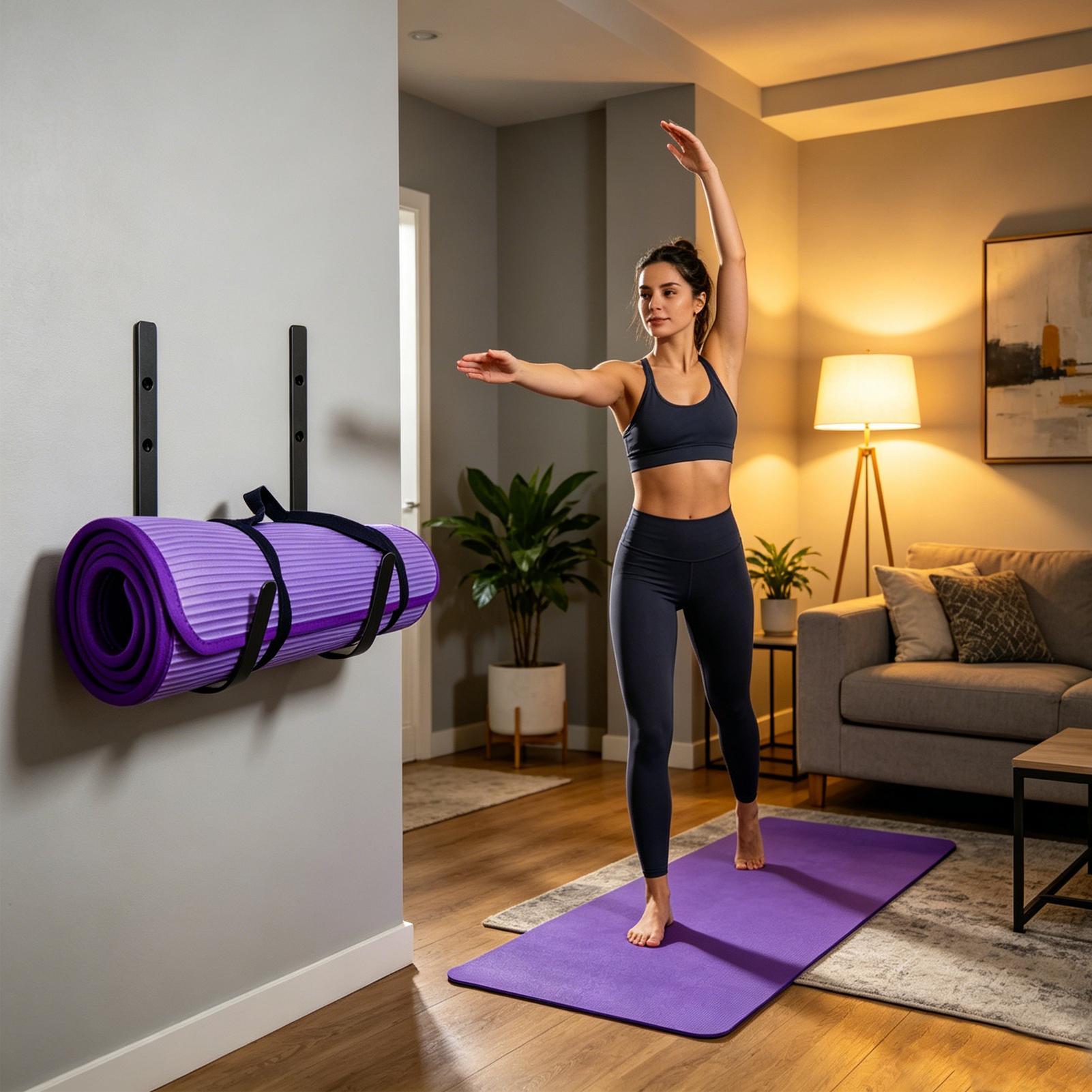 Yoga Mat Wall Mount Foam Rolle - Pilates Yoga Room ulasan dan harga
