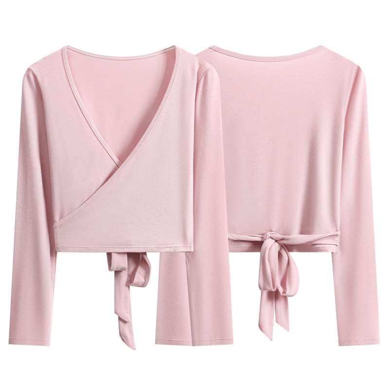 DRUR Long Sleeve Wrap Yoga Top - Pilates Yoga Wrap Top ulasan dan harga