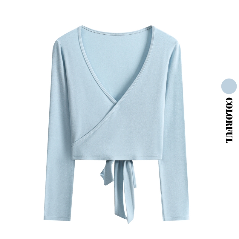 DRUR Long Sleeve Wrap Yoga Top - Pilates Yoga Wrap Top ulasan dan harga