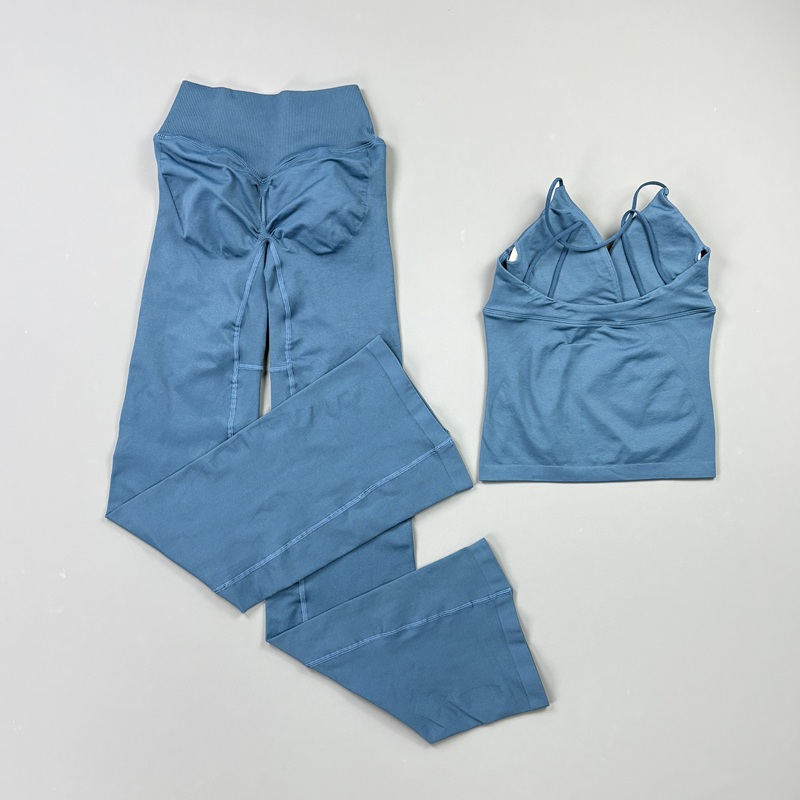 2Pcs Women Seamless Yoga Worko - Pilates Yoga Wrap Top ulasan dan harga